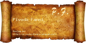 Pivoda Fanni névjegykártya